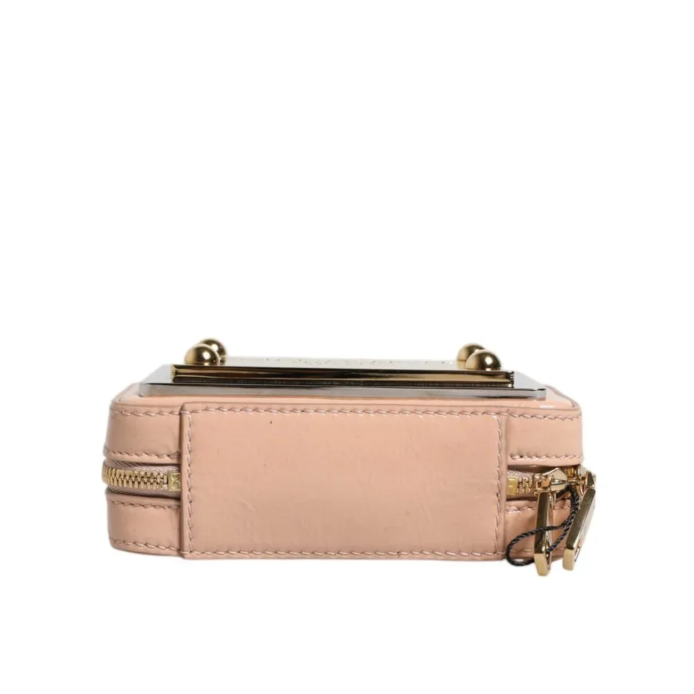 Dolce & Gabbana Nude Leather Logo Plaque Crossbody Bag - Picture 5 of 8